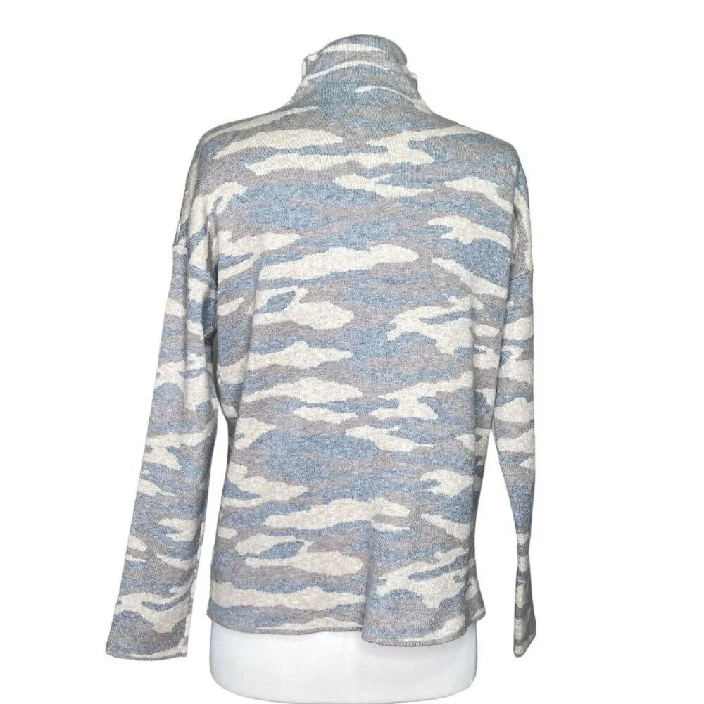 Tahari Mock Neck Sweater Neutral camo Medium